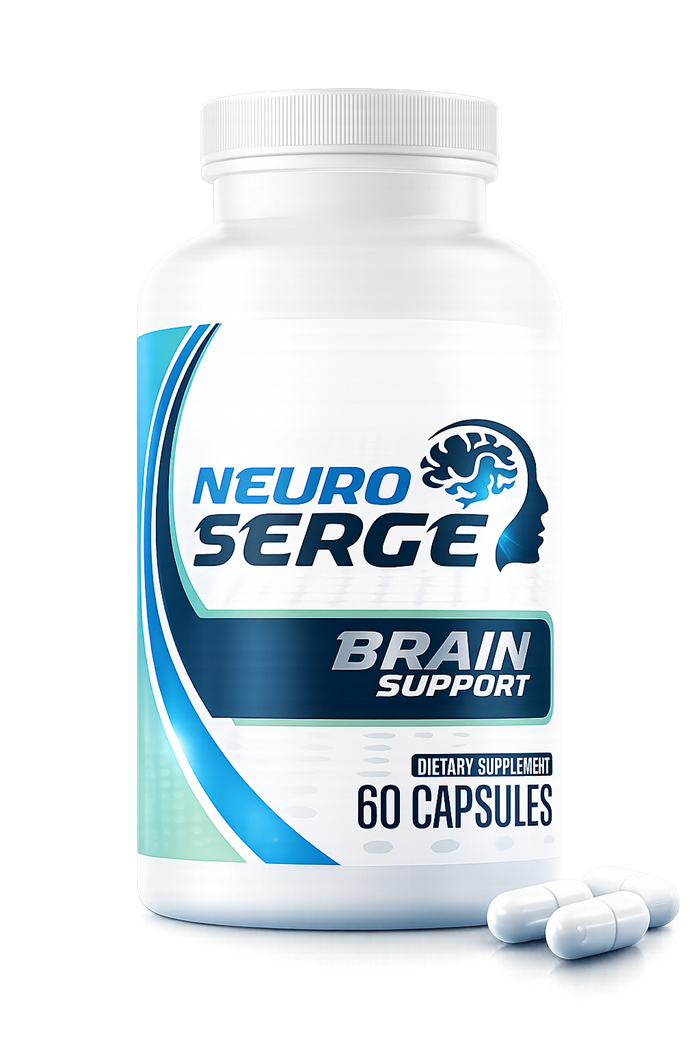 Neuro Serge brain support supplement bottle, 60 capsules